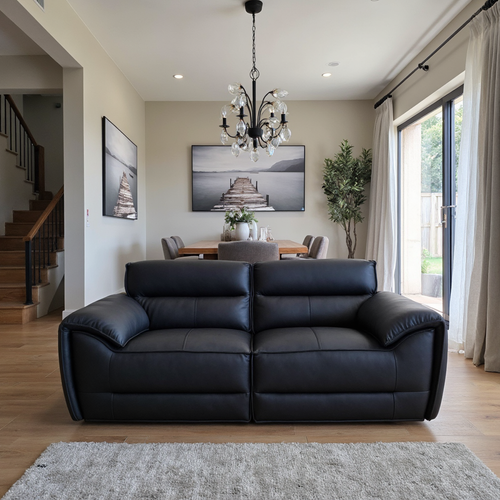 Phillipe 2 Seater In Black Leather