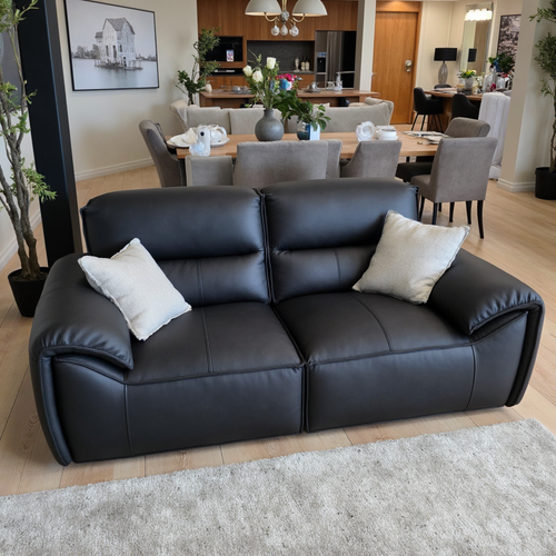Phillipe 2 Seater In Black Leather