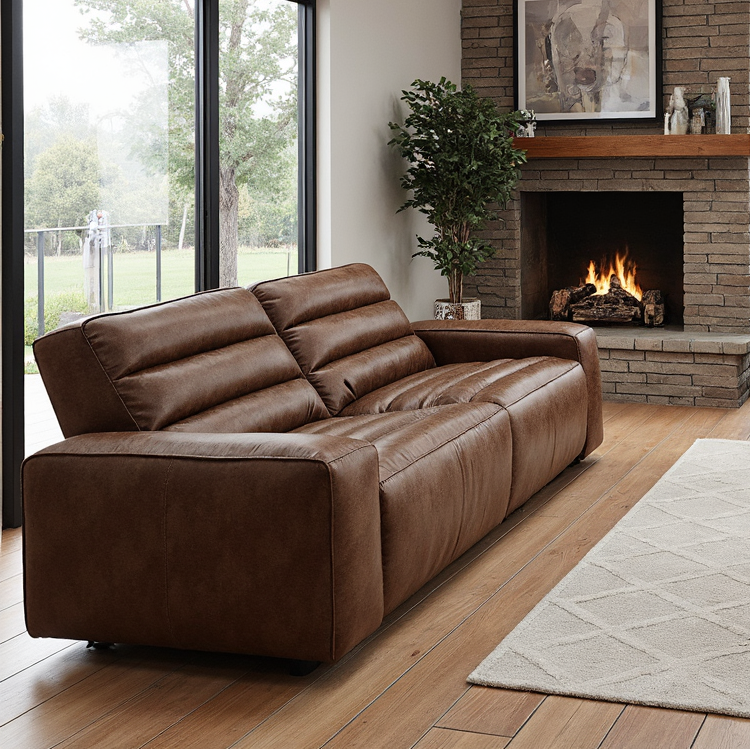 Hollywood 3 Seater With Electric Recliners In Tan