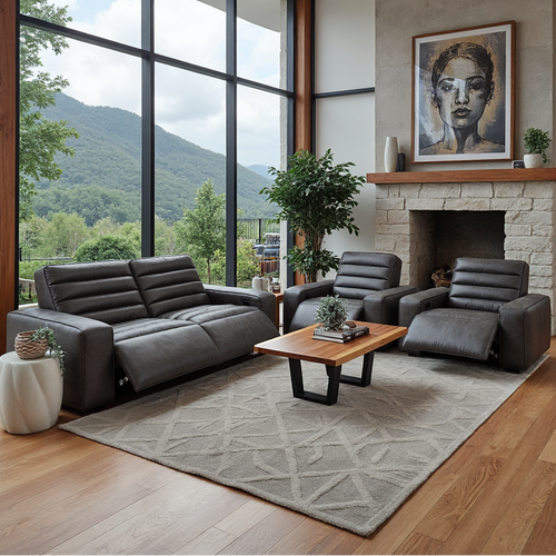 Hollywood 3 Piece Electric Recliner Package In Grey