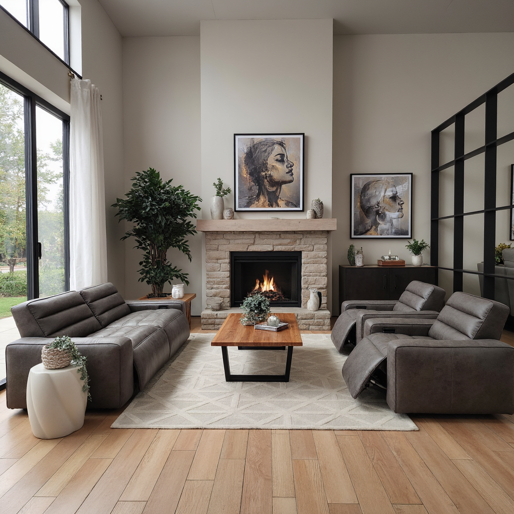 Hollywood 3 Piece Electric Recliner Package In Grey