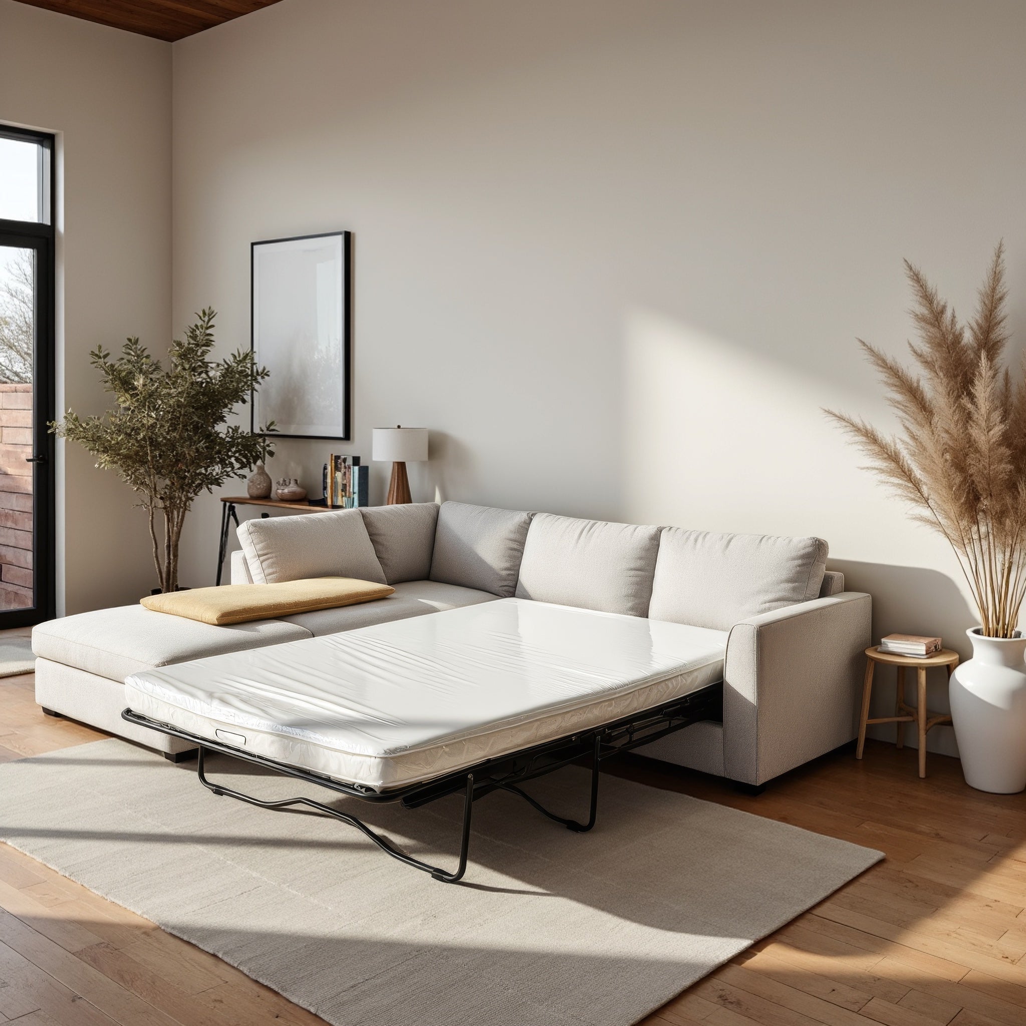 Kelsey Sofa Bed With Left Chaise In Natural