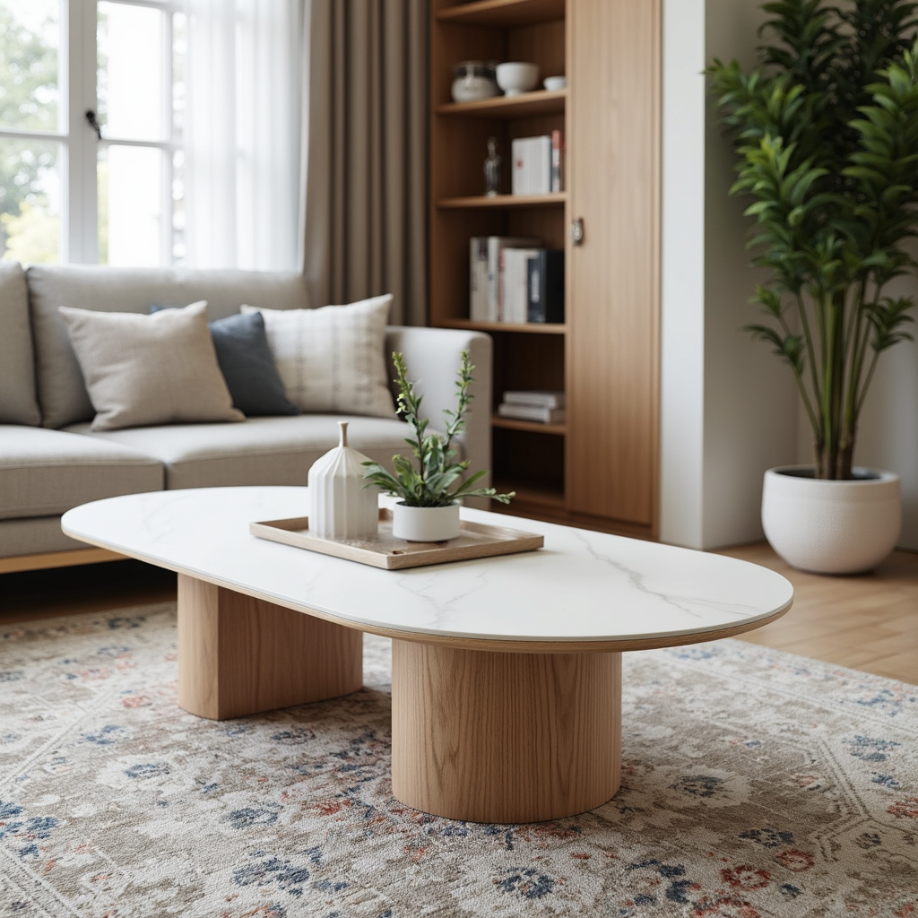 Stanford Oval Coffee Table With Ceramic Top