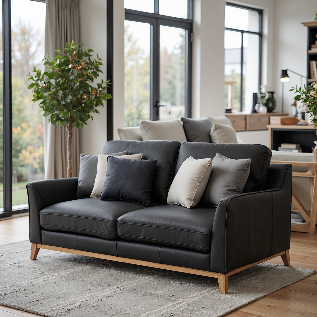 Carson 3+2 Package in Black Leather