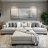 Lay-about sofa with ottoman light grey