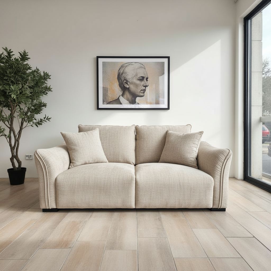 Regal 2 Seater Sofa In Natural Almond