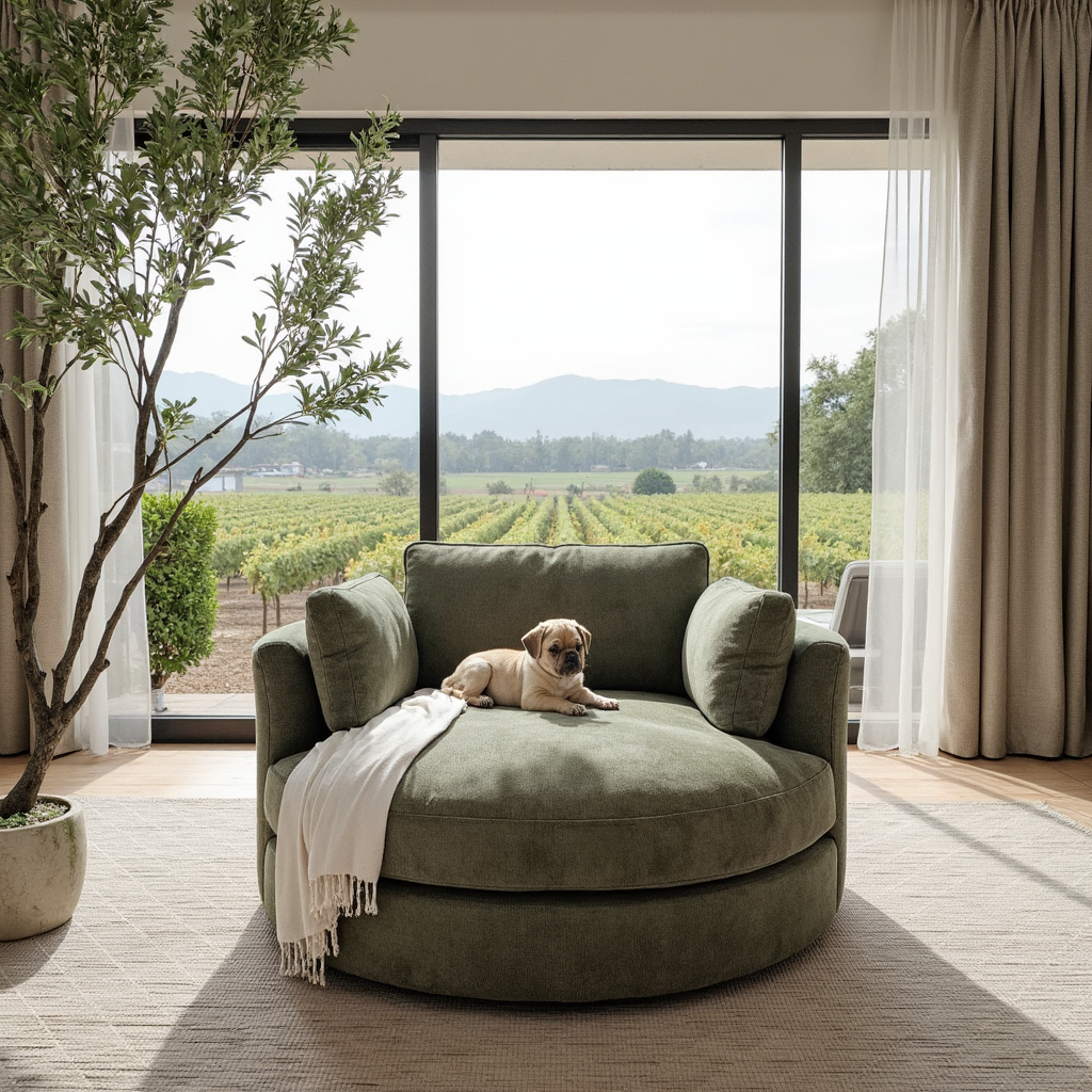 Oversized Cloud Soft Cuddle Chair In Pesto Green Upholstery