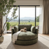 Oversized Cloud Soft Cuddle Chair In Pesto Green Upholstery