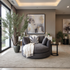 Oversized Cloud Soft Cuddle Chair In Grey Upholstery