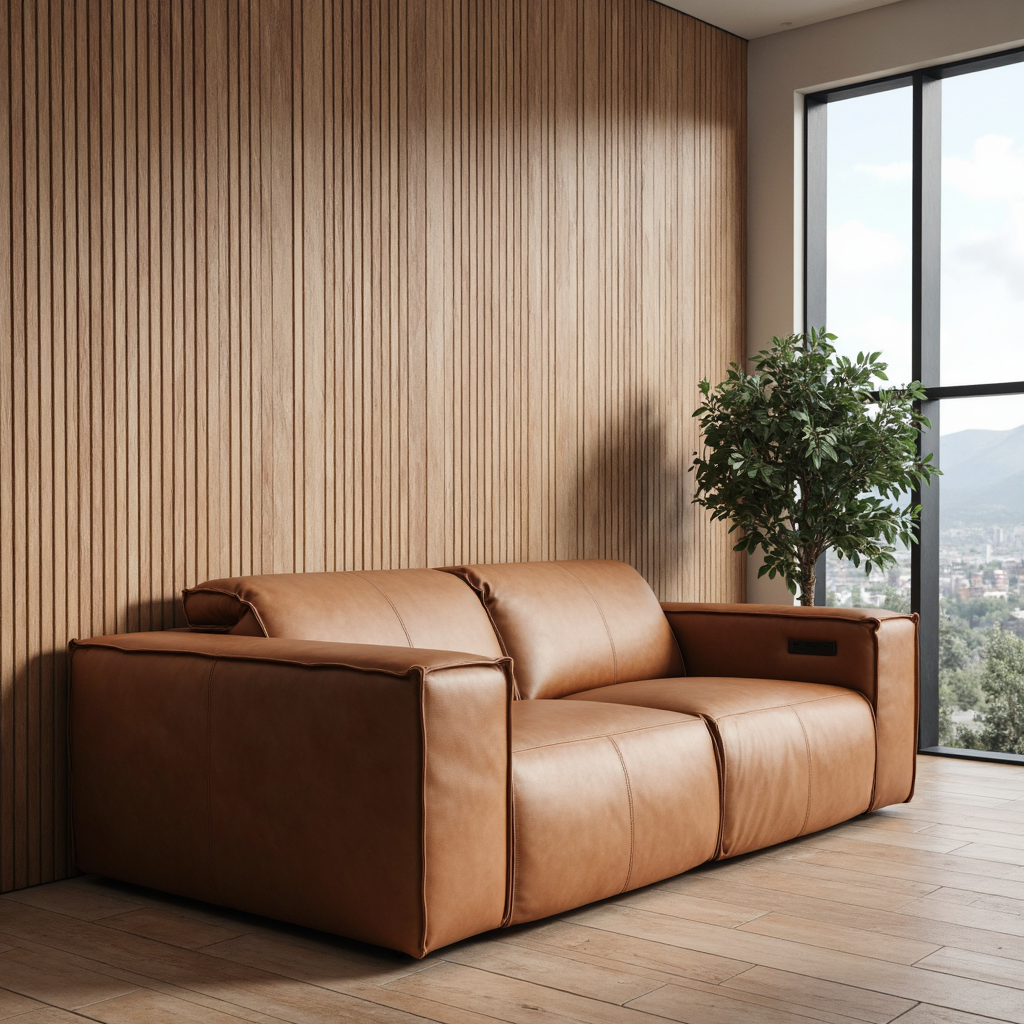 Xander 2 Seater With Electrics In 100% Premium Tan Leather