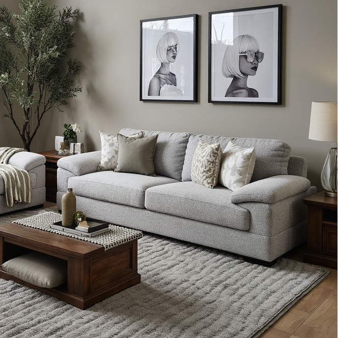 Antonio 3 Seater Sofa In Light Grey
