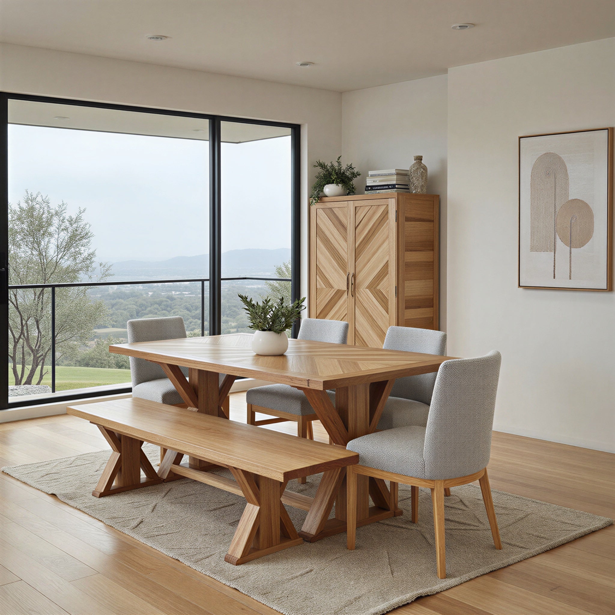 Southport 6 Piece 1.8m Dining Package with Bench