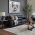 Phillipe 3 Seater In Matt Black Leather