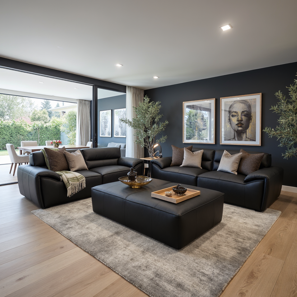 Phillipe 3+2 Seater Package in Matt Black Leather