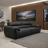Phillipe 3 Seater In Matt Black Leather