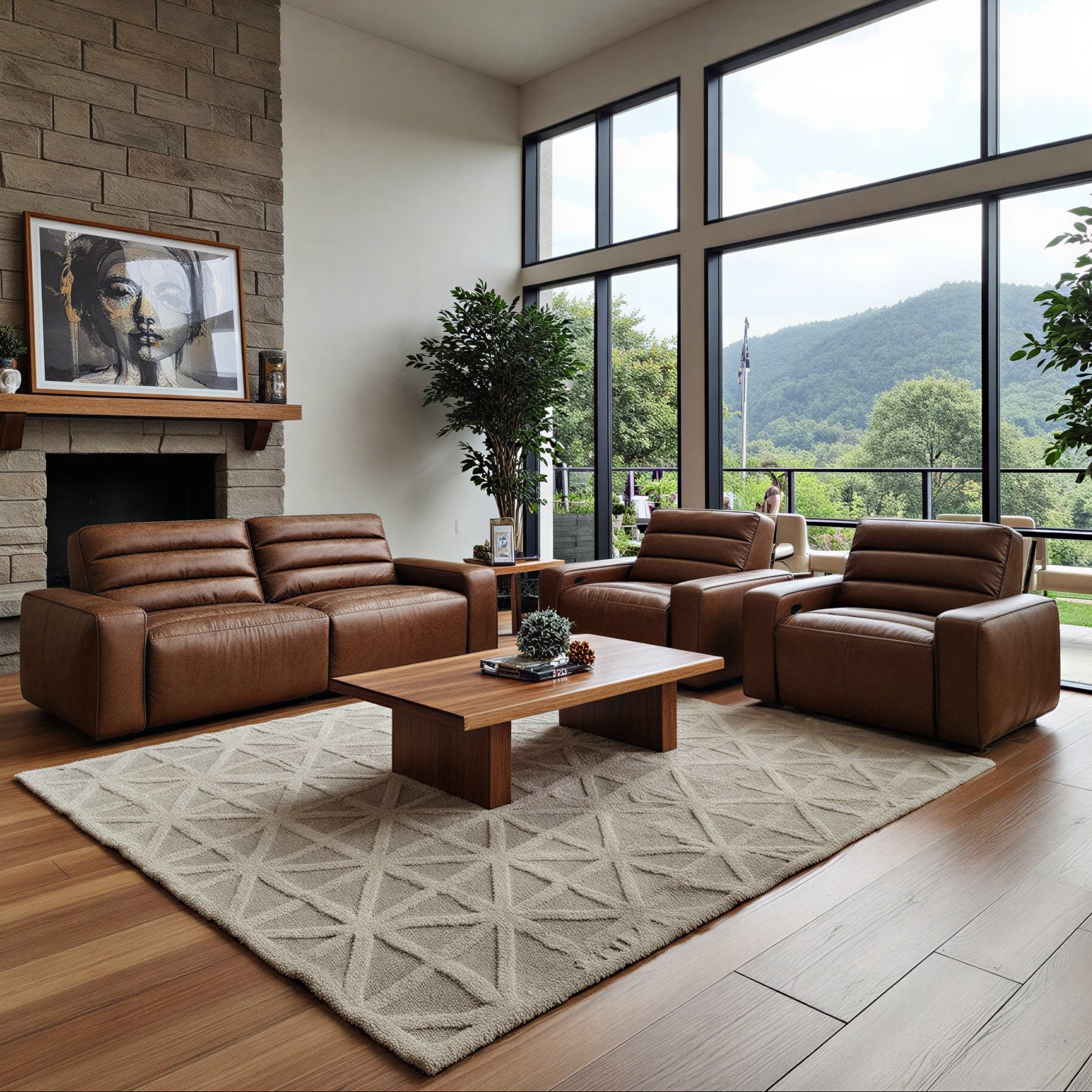 Hollywood 3 Piece Electric Recliner Package In Tan