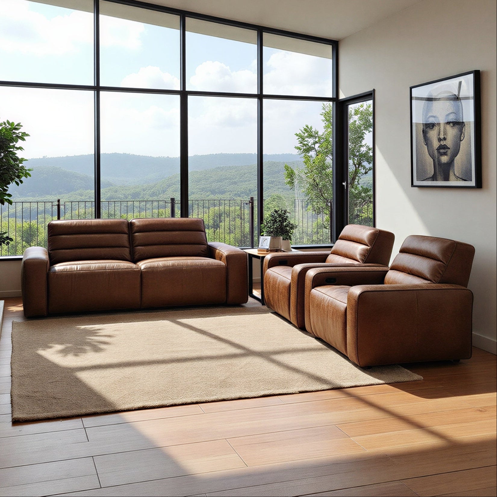 Hollywood 3 Piece Electric Recliner Package In Tan
