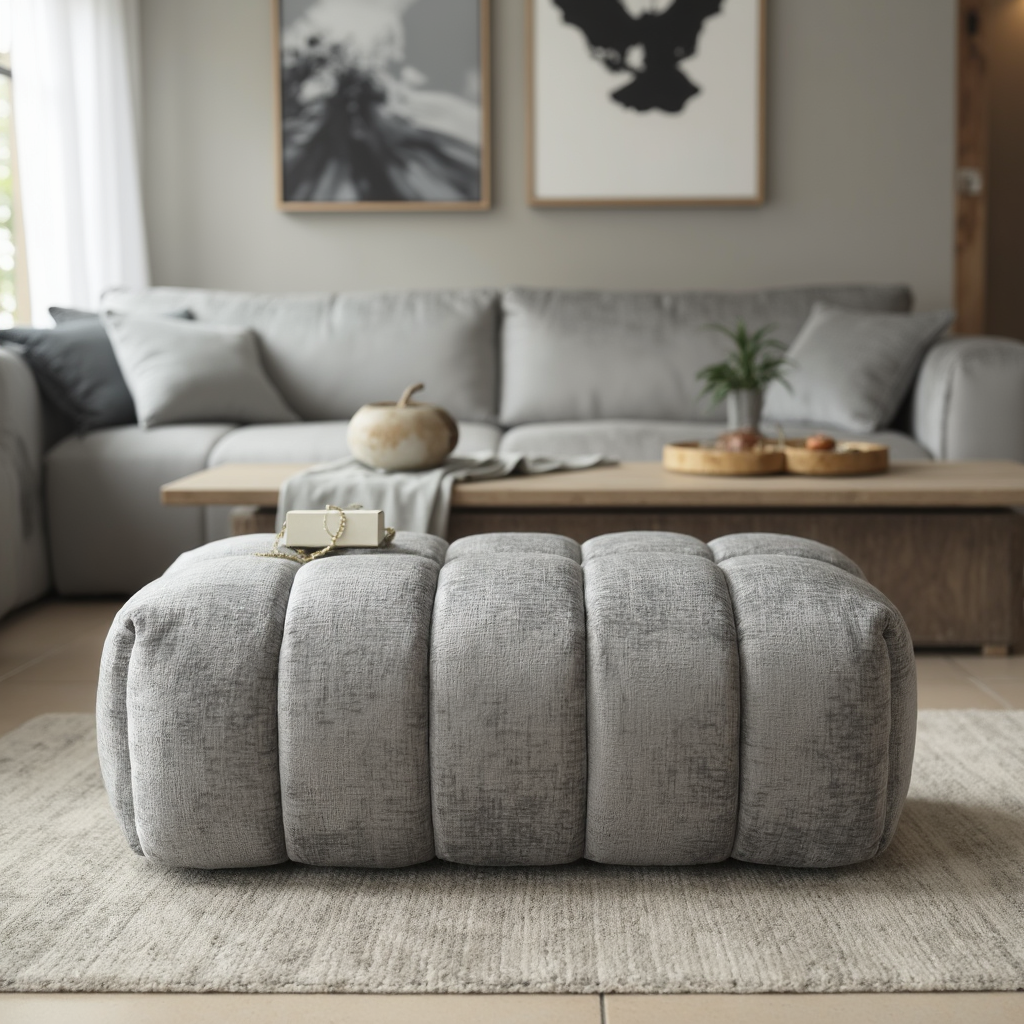 Bubble Ottoman In Steel Grey
