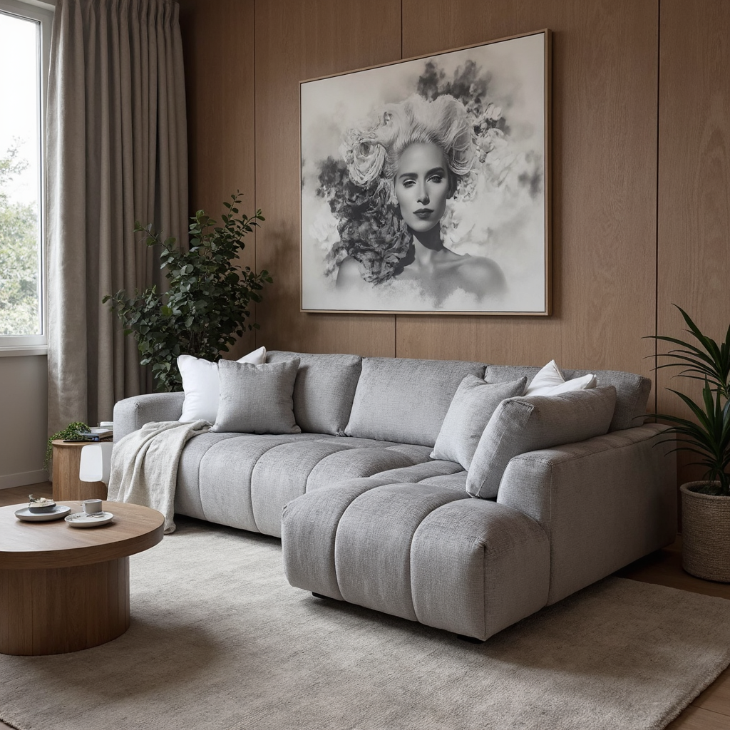 Bubble Right Side Chaise In Steel Grey