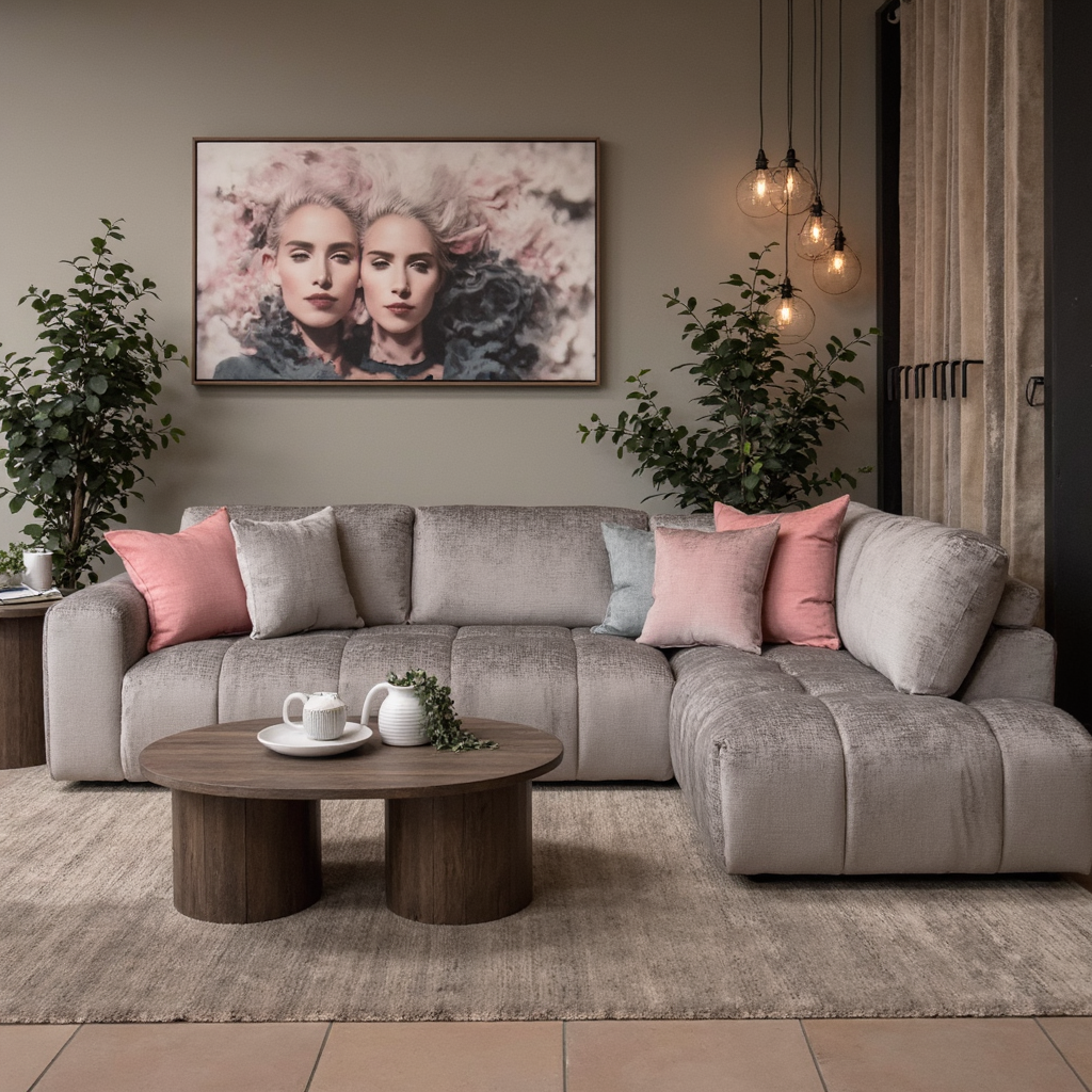 Bubble Right Side Chaise In Steel Grey