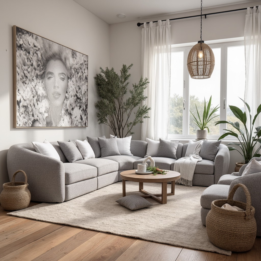 Crescent Corner Lounge In Grey