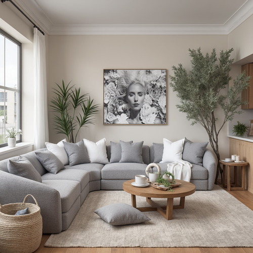 Crescent Corner Lounge In Grey