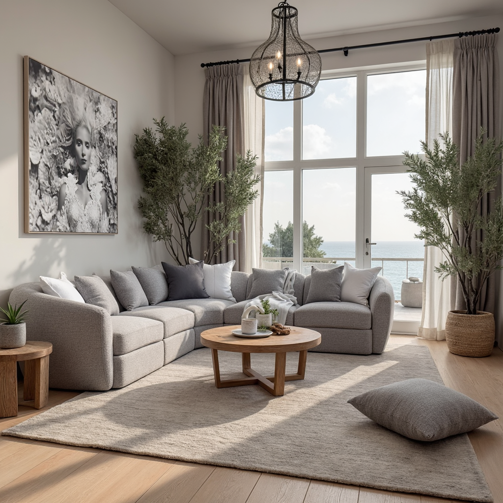 Crescent Corner Lounge In Grey