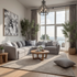 Crescent Corner Lounge In Grey