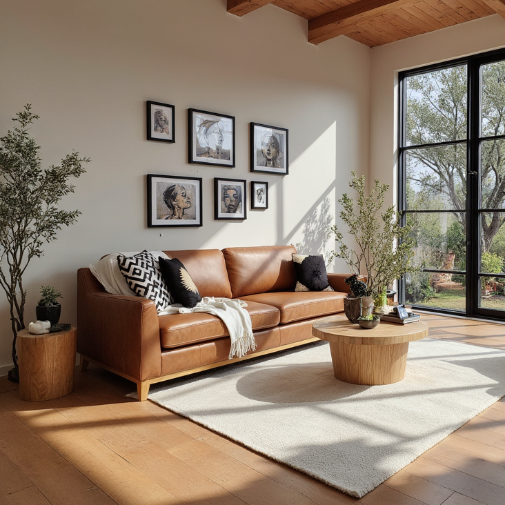 Carson 3 Seater Sofa In Tan Leather