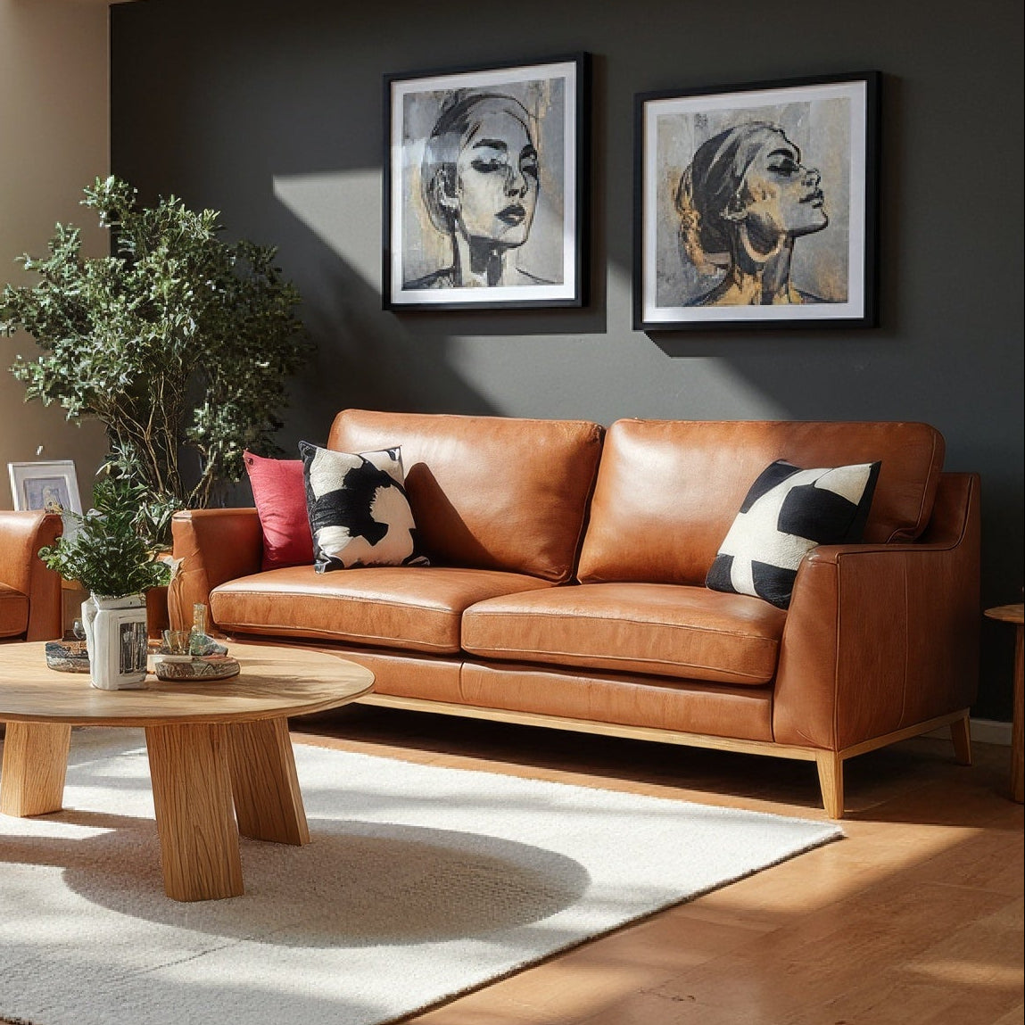 Carson 2 Seater In Tan Leather