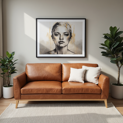 Carson 3 Seater Sofa In Tan Leather