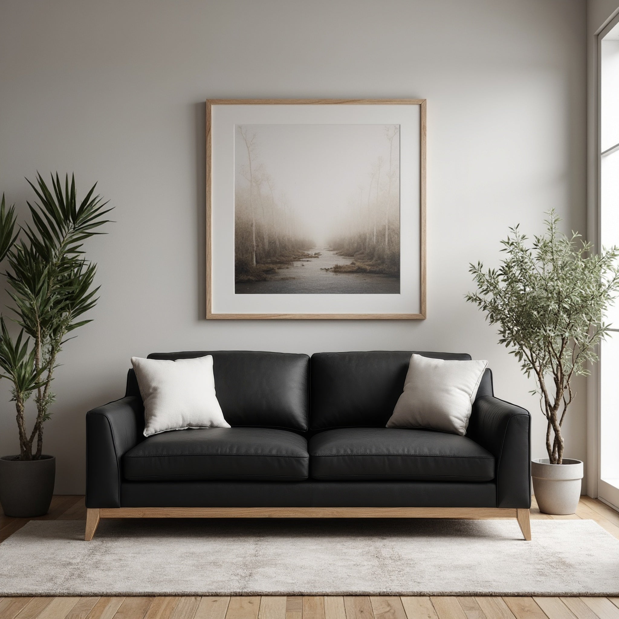 Carson 3 Seater Sofa In Black Leather