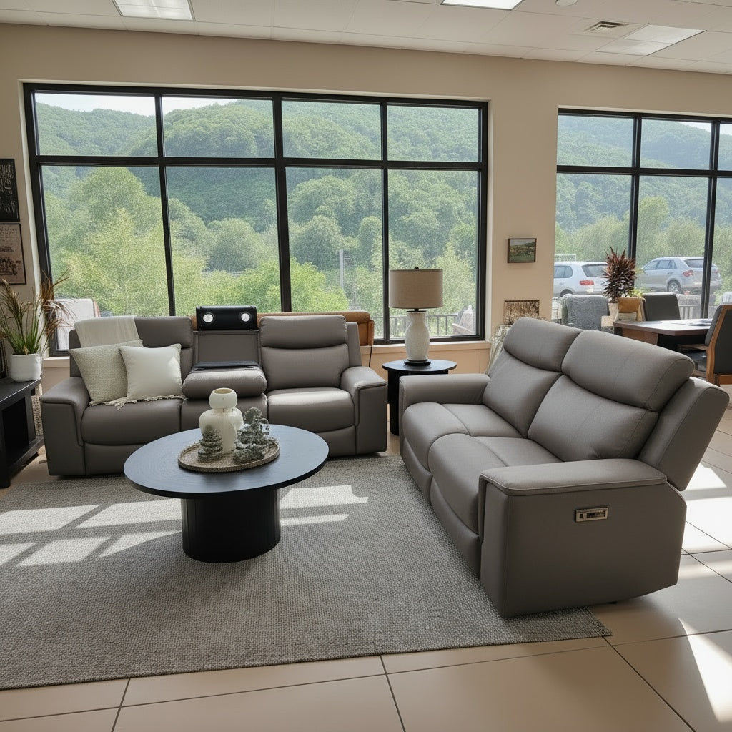 Newport 3+2 Electric Recliner Package In Grey