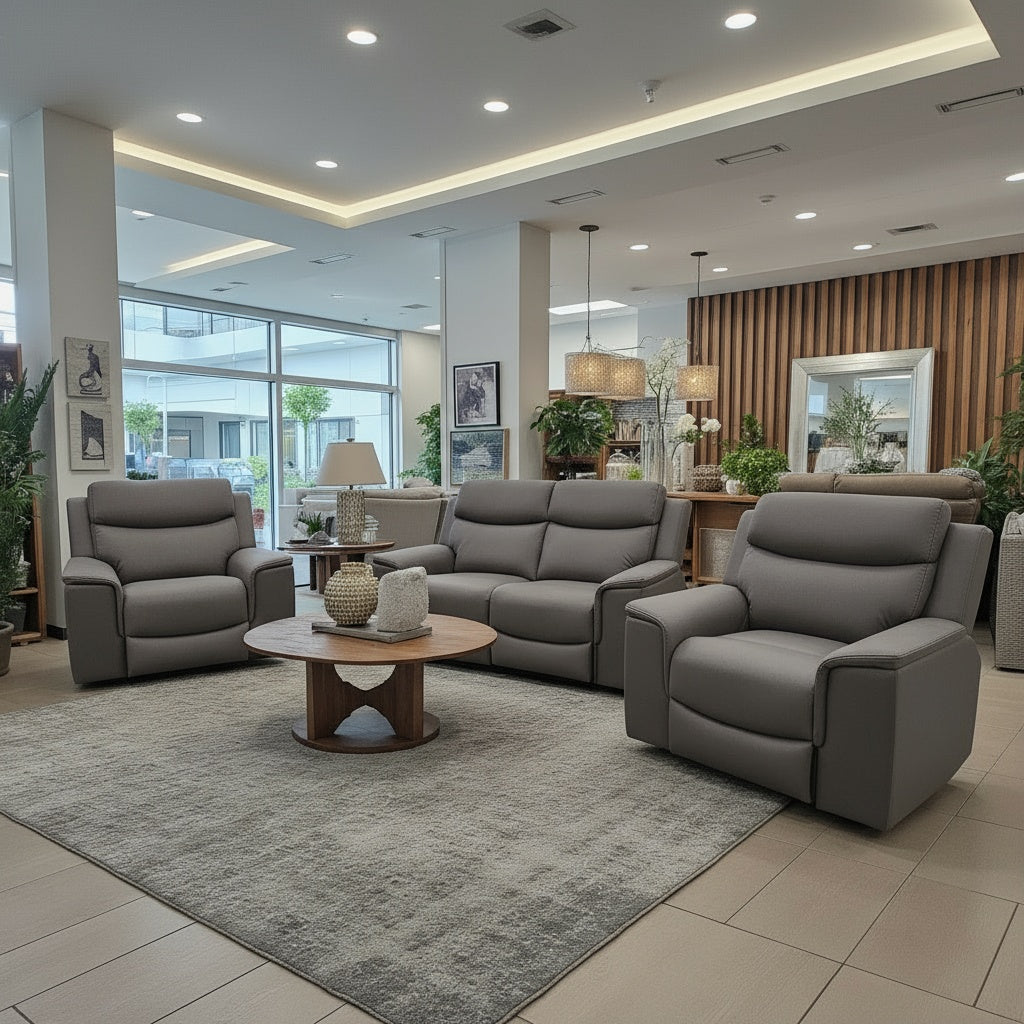 Newport 2+1+1 Electric Recliner Package In Grey