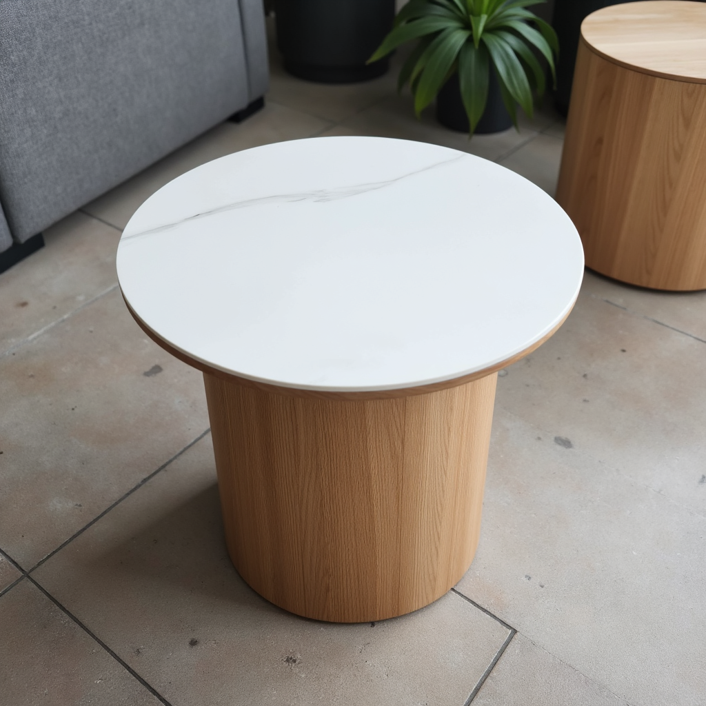 Stanford Round Lamp Table With Ceramic Top