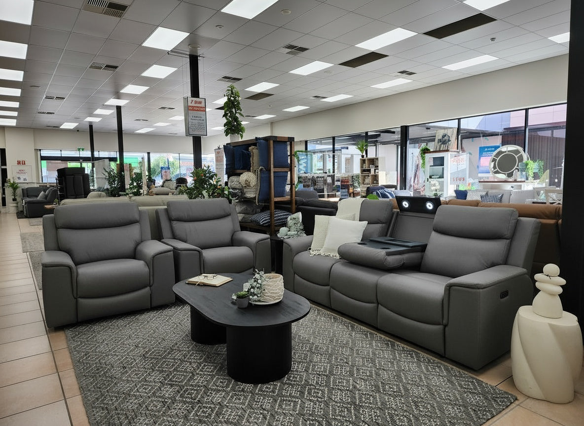 Newport 3+1+1 With Electric Recliners In Grey
