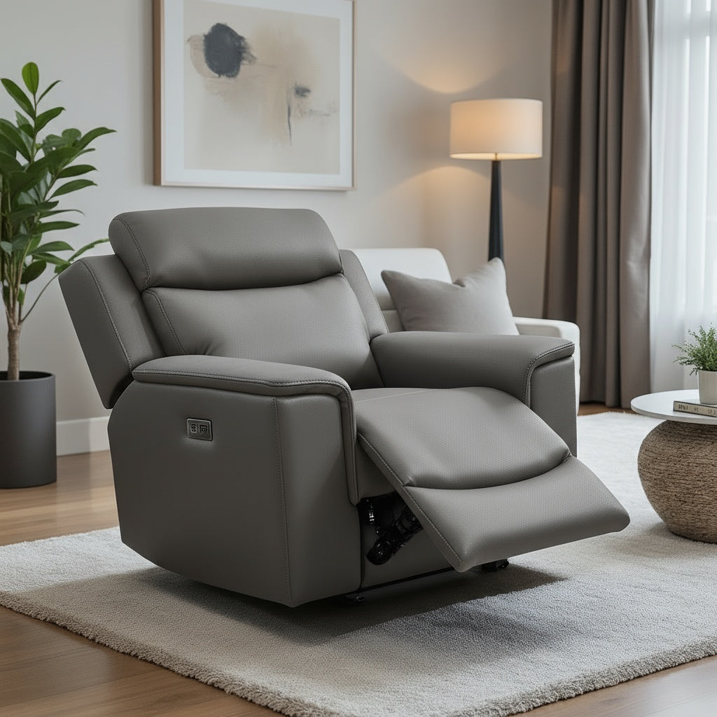 Newport Electric Recliner In Grey