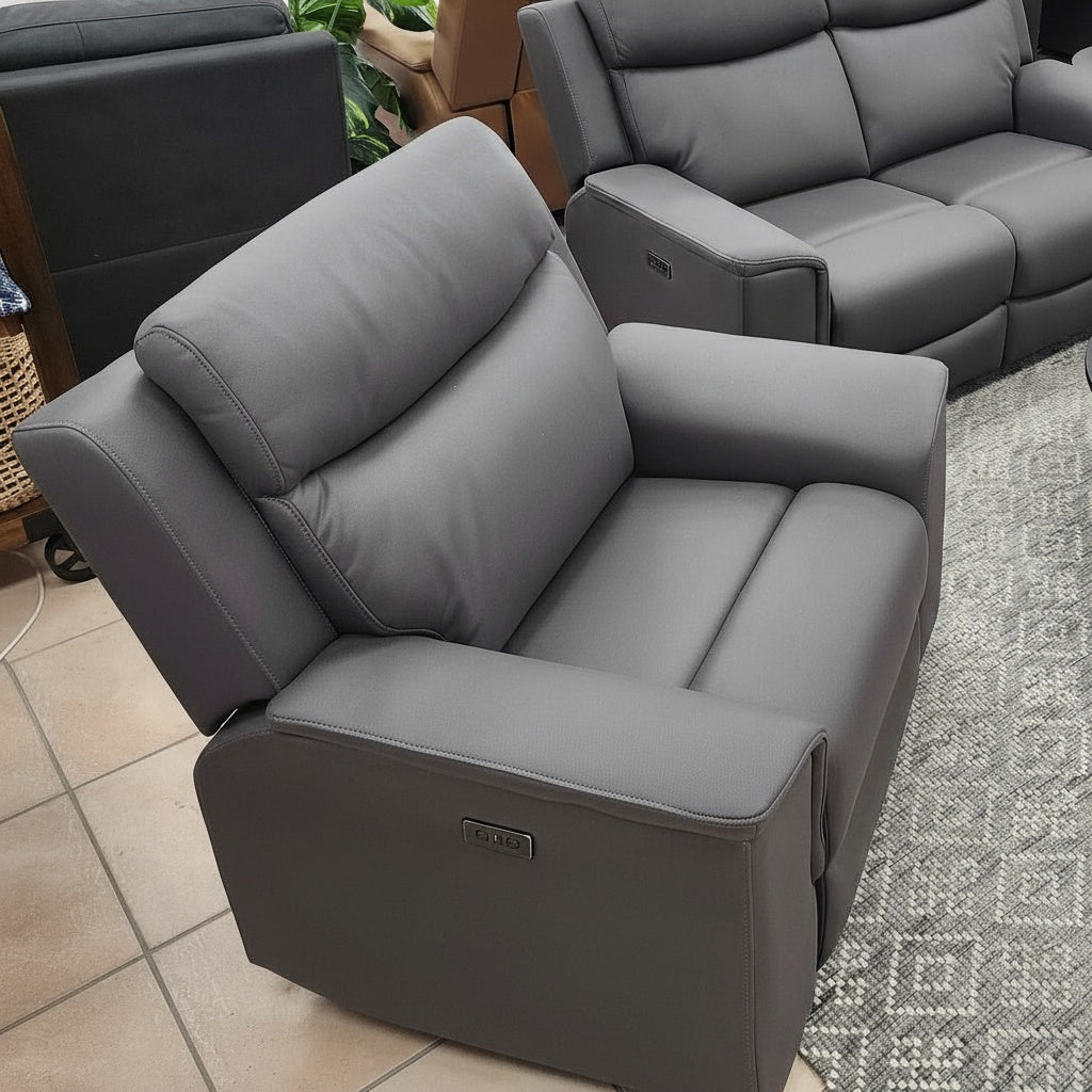 Newport Electric Recliner In Grey