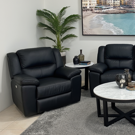 Michigan recliner in premium thick black leather