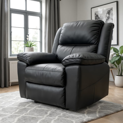 Michigan recliner in premium thick black leather