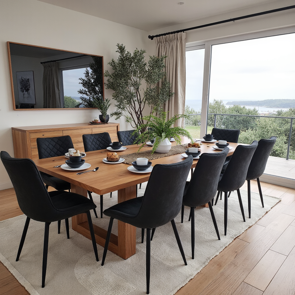 Sussex 11 Pce 2.4m Dining Setting with Tobago Light Grey Chairs