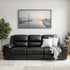 Michigan 3 seater with electric recliners in black leather