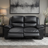 Michigan 2 seater with 2 electric recliners in black leather