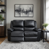 Michigan 2 seater with 2 electric recliners in black leather
