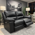 Michigan 2 seater with 2 electric recliners in black leather