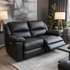 Michigan 2 seater with 2 electric recliners in black leather