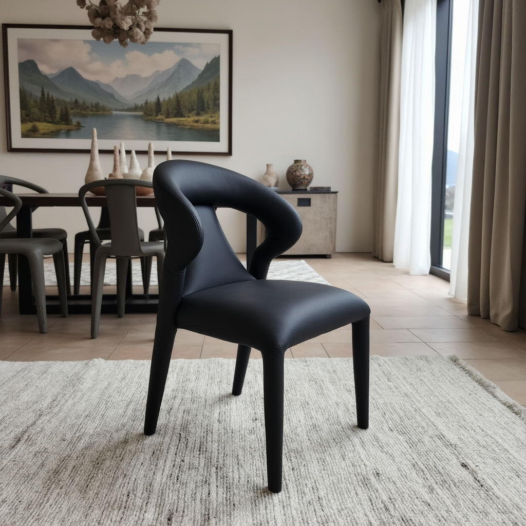 Elena Fully Upholster Chair In Black