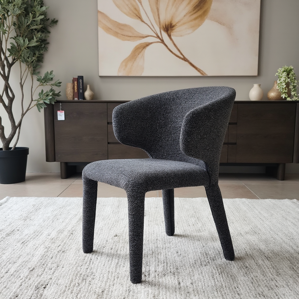 Lorenzo Dining Chair In Milan Charcoal