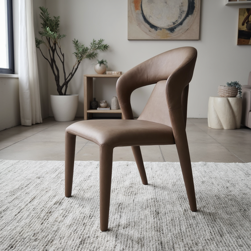 Elena Fully Upholstered Chair In Chocolate