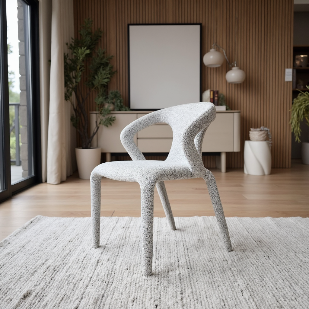 Matteo Upholstered Dining Chair In Salt & Pepper